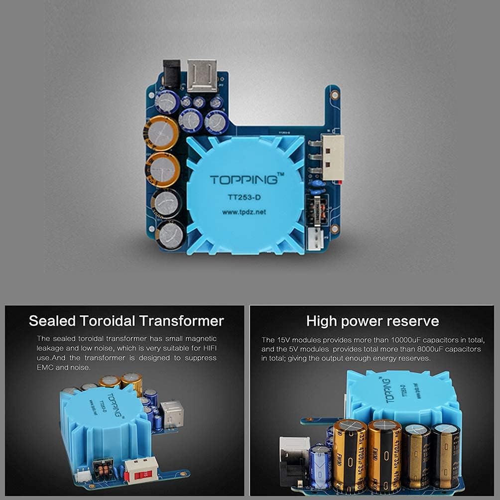 Topping P50 Linear Power Supply - 5V 1A and 15V 1A Ultra Low Noise for HiFi Audio Topping D50III/DX3 Pro+/E50/A50III