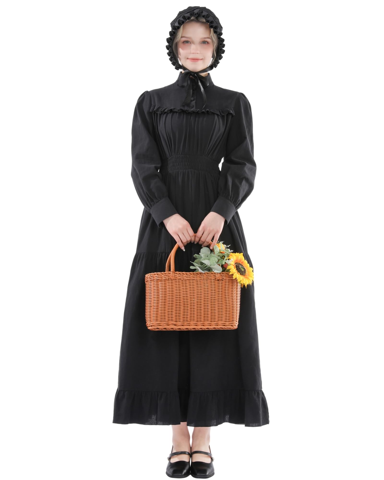 Abito medievale da donna, stile vintage, abito da donna, a maniche lunghe, abito vittoriano, abito medievale, da donna, in cotone