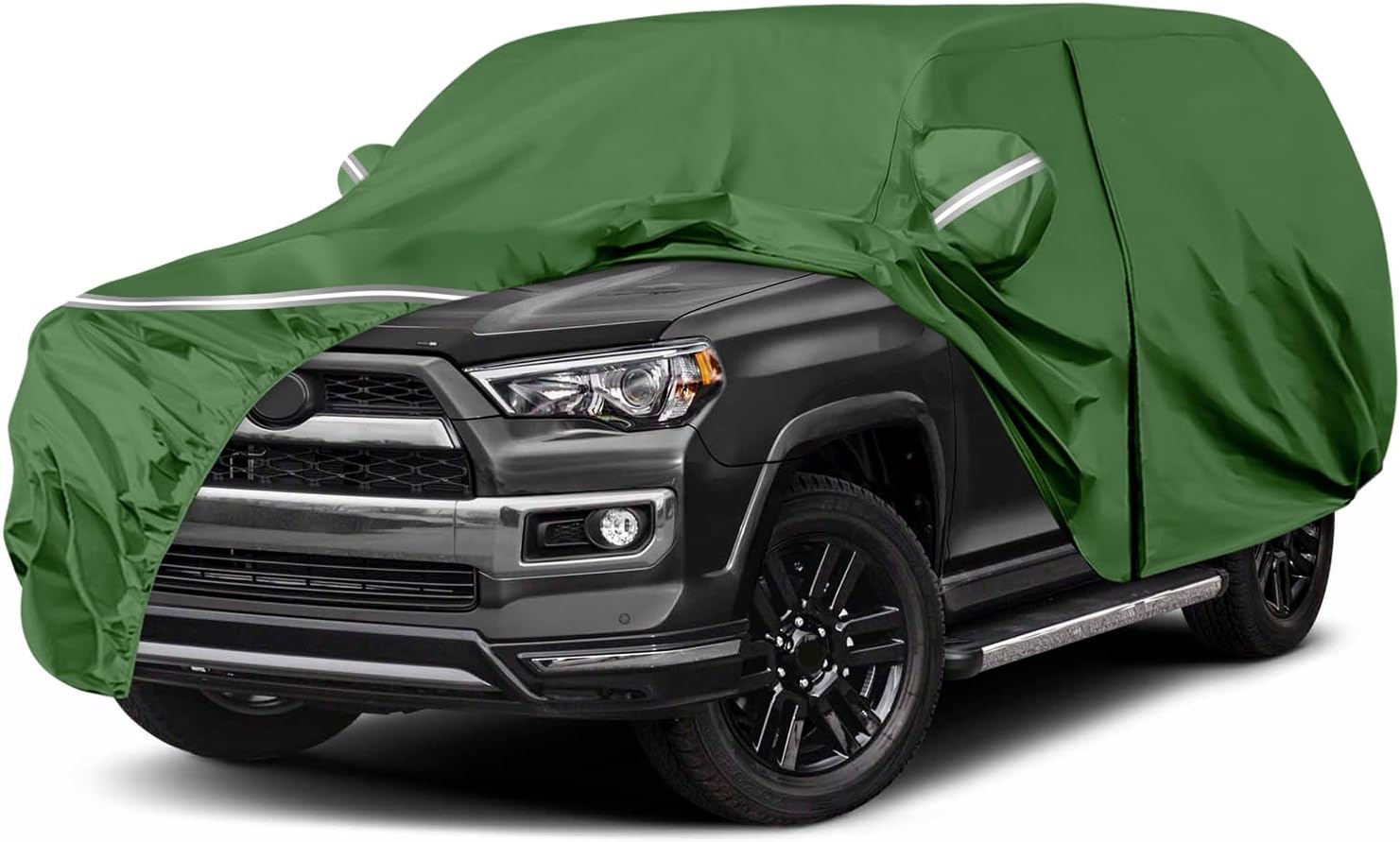 BOSSTONE Car Cover Custom Fit for Toyota 4runner 2002-2025/Honda CRV/Subaru Outback, Waterproof All Weather for Automobiles Full Exterior Cover Rain Sun Snow Protector with Door Zipper (Green)