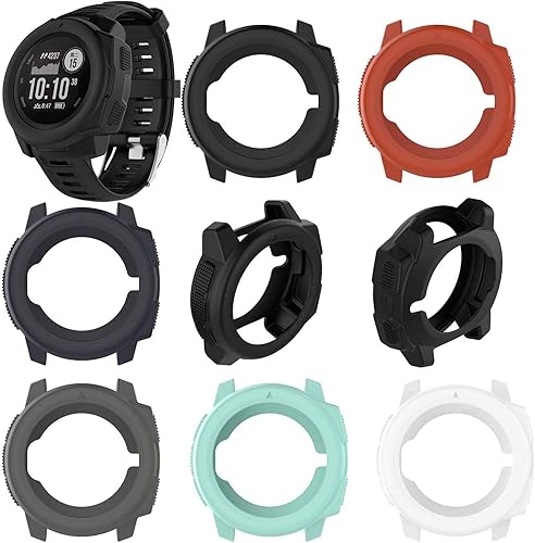 Miniatura 6 de FitTurn Funda compatible con Garmin Instinct Solar Watch  Protector de manga de diseñador delgado, antiarañazos, bisel de silicona para GPS (rojo)