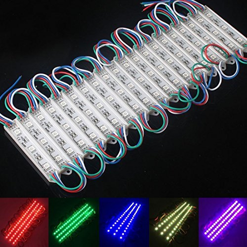 VIPMOON 200Pcs/600LEDs Storefront Lights DC 12V 5050 RGB SMD 3 LED Module Lights Waterproof Light Lamp
