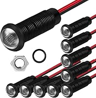 Vista 11 de 10 piezas de luz indicadora LED con cable impermeable de 6 mm AC/DC 12-24V (Azul)