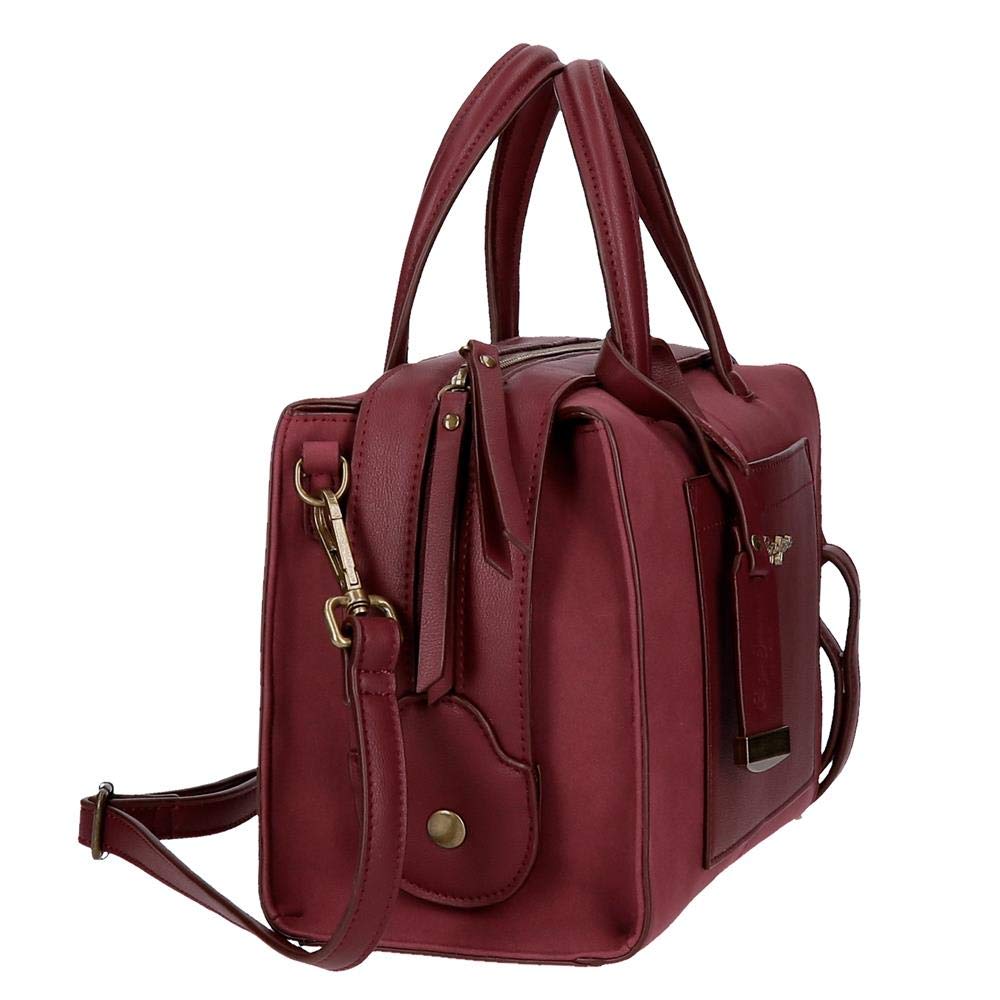 Pepe Jeans Lorain Bolso Bowling Rojo 28x21x14 cms Piel Sintética