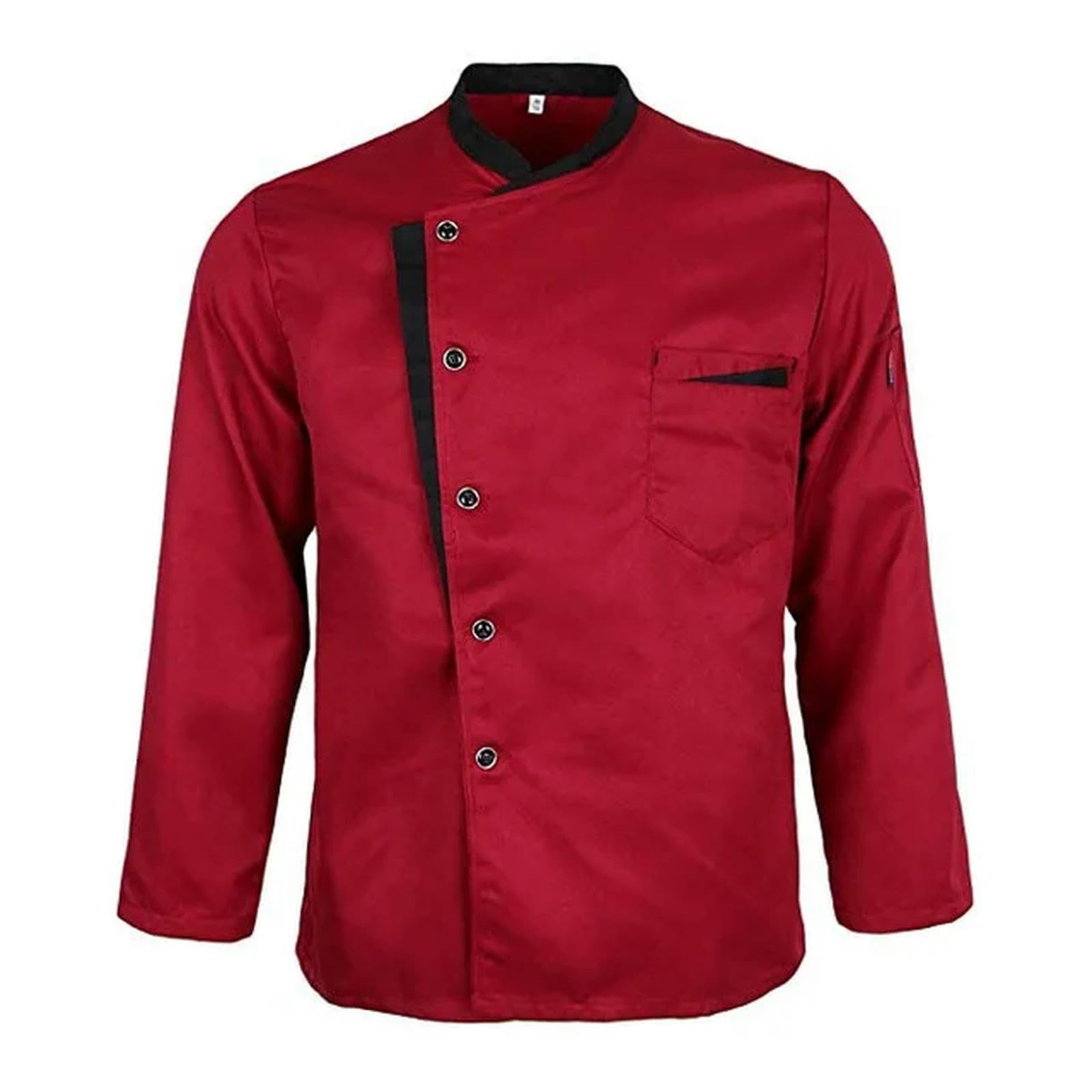 Unisex Restaurant Kitchen Chef Uniform Shirt Short/Long Sleeves Chef Jacket Works Clothes-Long Sleeve_a-L
