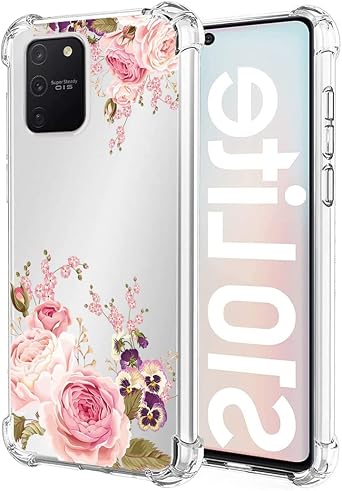 Case for Galaxy S10 Lite Case, SM-G770F Cute Case, Clear Flexible Bumper TPU Soft Rubber Silicone Cover Phone Case for Samsung Galaxy S10 Lite roseflower