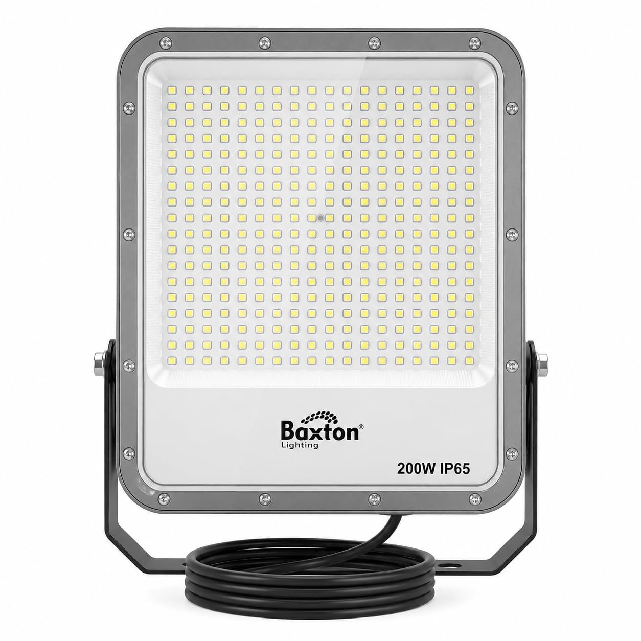 Baxton Ultimate 200W LED Floodlight Outdoor, 150lm/W High Lumen Flood Light, Mains Powered Security Light, 4000K Neutral White, IP65 Waterproof