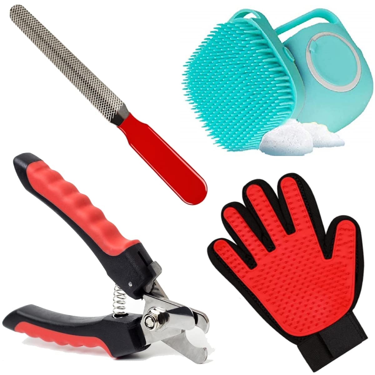 PSK PET MART Dogs Grooming Kit + Nail Cutter with Filer + Soothing Dog Gloves + Pet Shampoo Bath Brush for Puppy, Cat and Kitten Combo of 3 (B09Q5TW825) Amazon Price History, Amazon Price Tracker