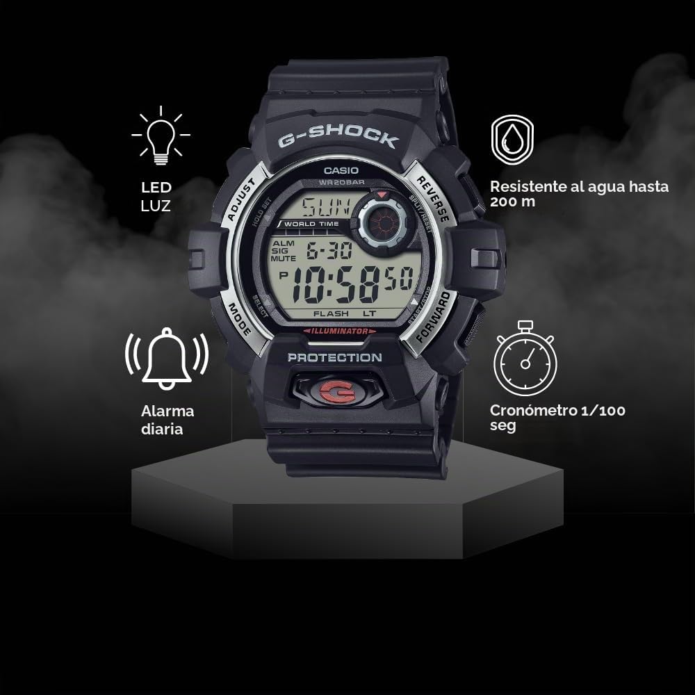 G-Shock Reloj Digital de Cuarzo japonés para Hombre con Correa de Resina G-8900S-1CR, Negro