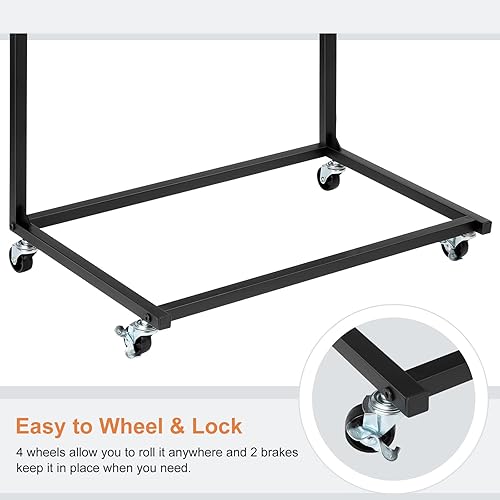 Miniatura 5 de Sunexinlo Mesa auxiliar en forma de C con estación de carga, paquete de 2 mesas auxiliares de 22.8 pulgadas de largo x 14.5 pulgadas de ancho x 26.1