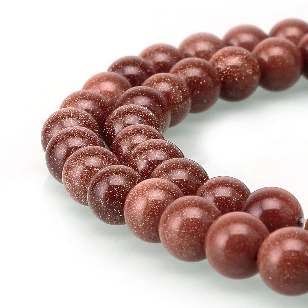 60pcs Adabele Brown Goldstone Sandstone Gemstone 6mm Round Beads