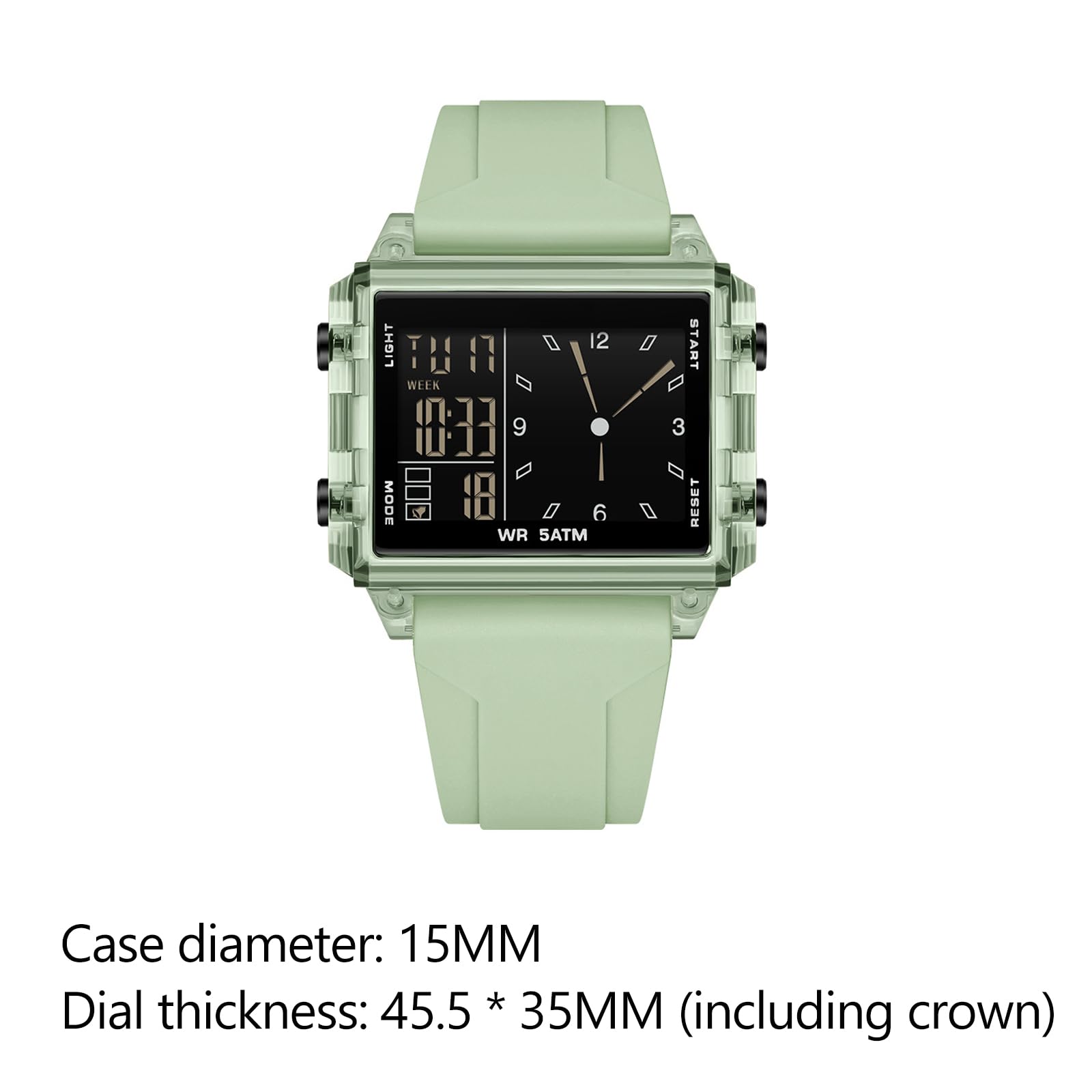 Orologio Digitale Trasparente Impermeabile Resistenza 50M