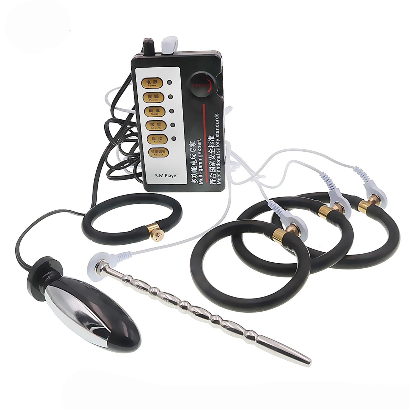 Electrostimulation Sexuelle Kit Plug Anal Anneaux Péniens Dilatateurs Urétraux Pour Hommes Jouets Sexuels En Acier Inoxydable Pour Hommes (C)