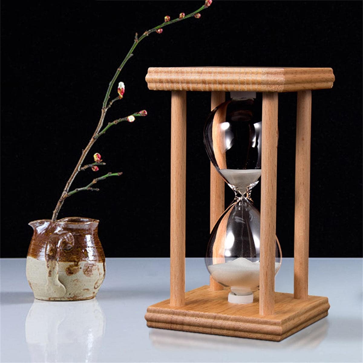 Sanduhr, Sanduhr Timer 30/45/60 Minuten, Holzrahmen Dekor Sanduhr, für Zuhause, Restaurant, Büro, Wohnzimmer, Deko