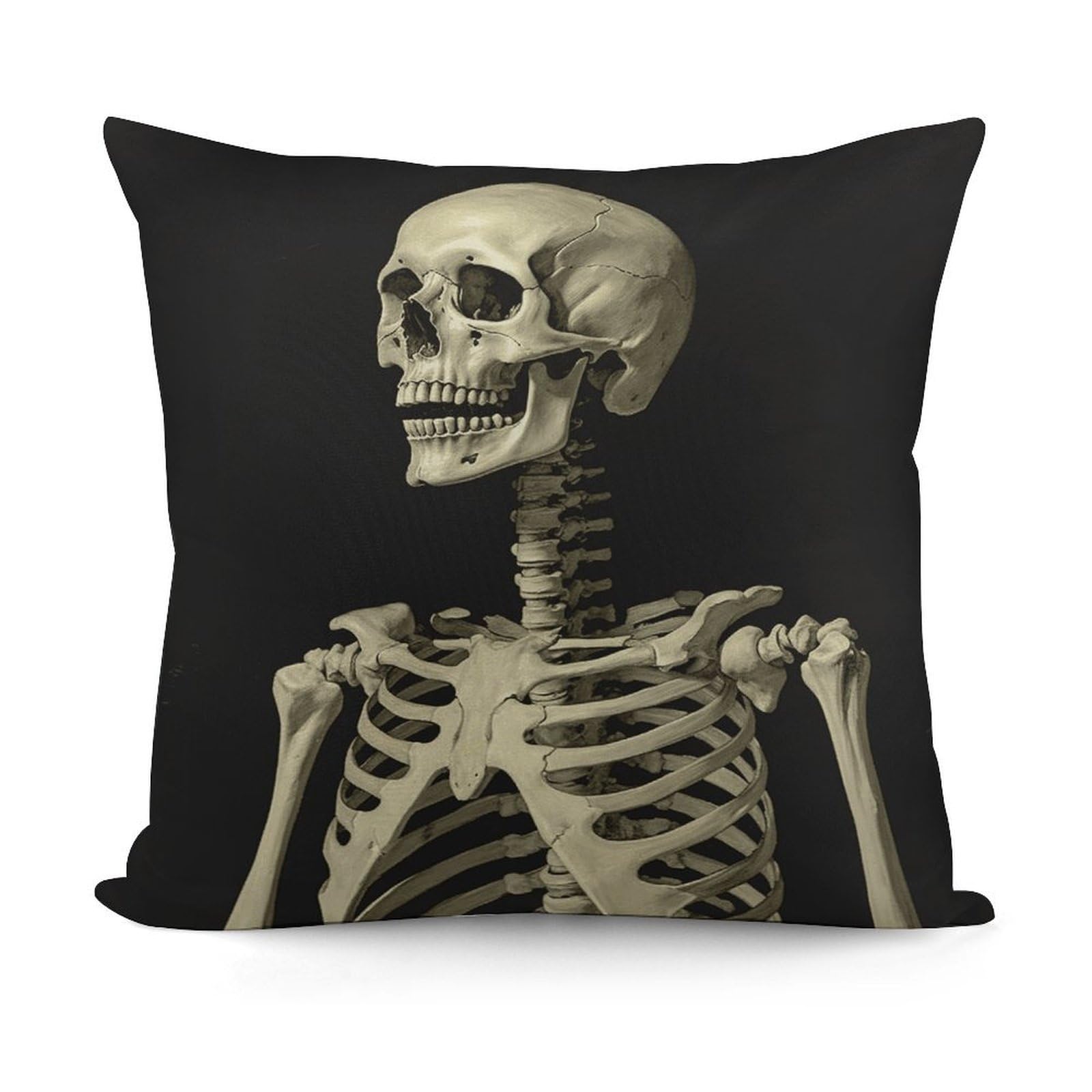 VstaDank A Skeleton Throw Pillow Covers 18x18 Inch Soft Couch Home Decor Cushion Cover Comfortable Plush Square Cushion Case Farmhouse Decorative Pillowcase for Living Couch