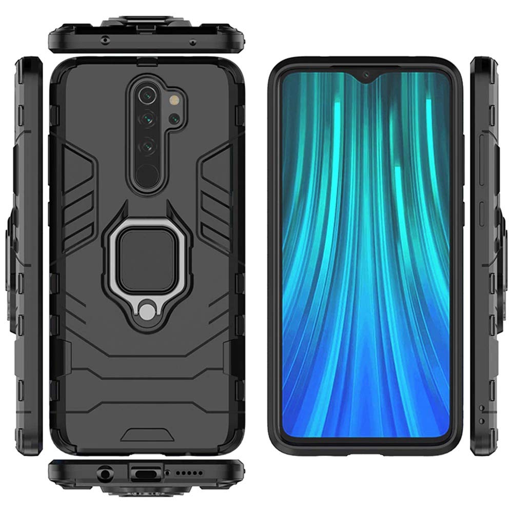 Custodia 2 In 1 Per Oppo A9 2020 E A5 2020: Cover Ibrida Antiurto Con Protezione 360° (TPU Morbido Fronte + Plastica Rigida Retro) - Nero - 3