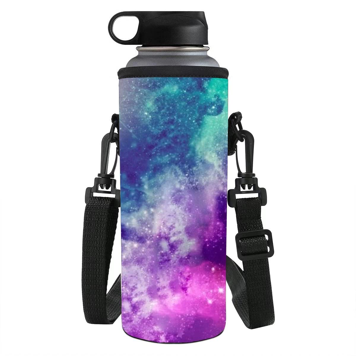 chaqlin 3D Starry Sky Water Bottle Carrier for Women Men Sport and Energy Drinks cycling Insulated Neoprene Water Bottle Holder Bag with Adjustable Shoulder Strap Small Size — image 1