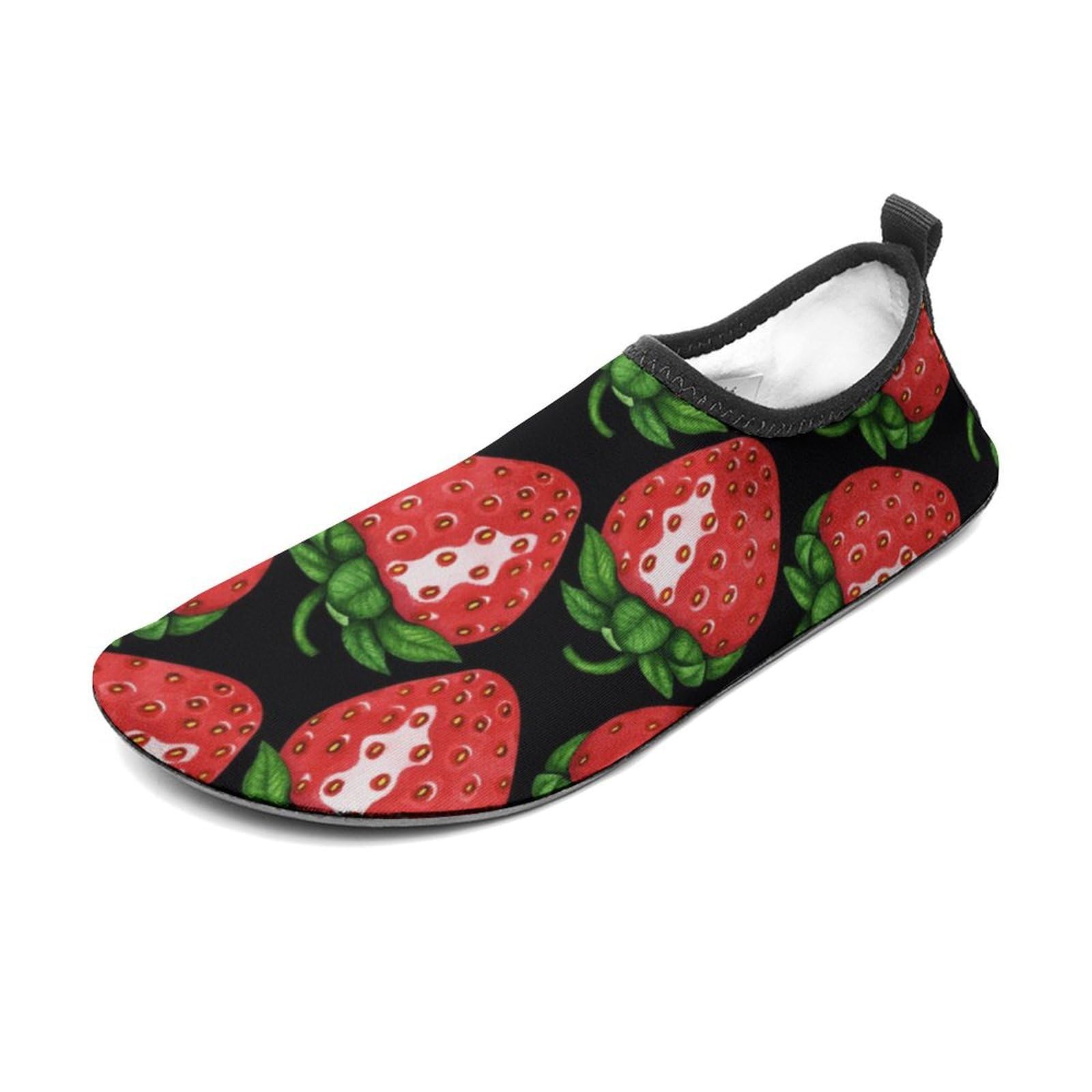 CSEMEIE Strawberry Fruit Pattern Water Shoes Beach Shoes Aqua Socks for Women Men Swimming Yoga