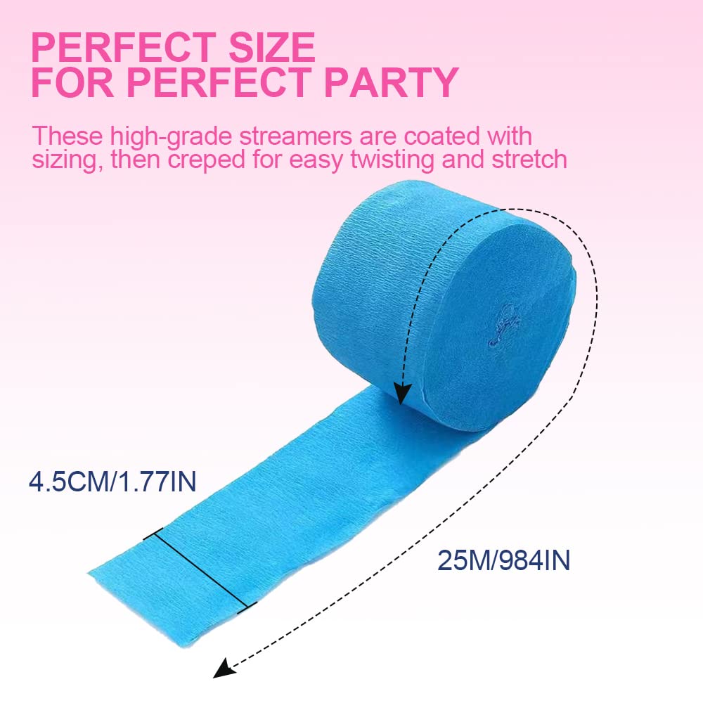 Set De 10 Rouleaux De Papier Crépon Coloré - 4,5 Cm X 25 M - Idéal Pour Décoration De Fête, Mariage, Anniversaire