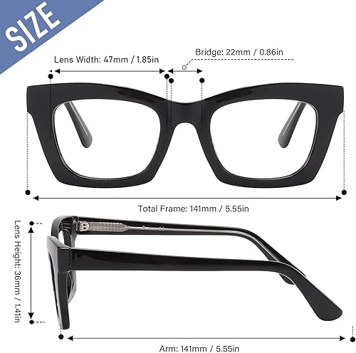 Miniatura 4 de Przene Paquete de 4 lentes de lectura rectangulares para hombres y mujeres con bloqueo de luz azul