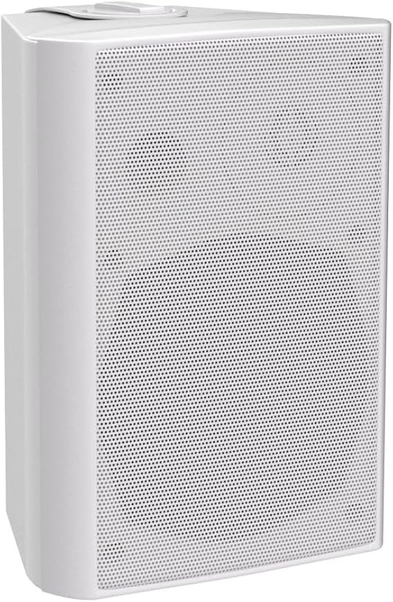 Herdio 5.25 Inch 300 Watts Indoor Outdoor Bluetooth Speakers Waterproof Wall Mount Speakers Wired System All Weather Resistant for Patio Porch Home Theater Backyard(White)