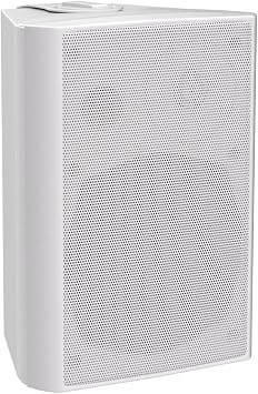 Herdio 5.25 Inch 300 Watts Indoor Outdoor Bluetooth Speakers Waterproof Wall Mount Speakers Wired System All Weather Resistant for Patio Porch Home Theater Backyard(White)