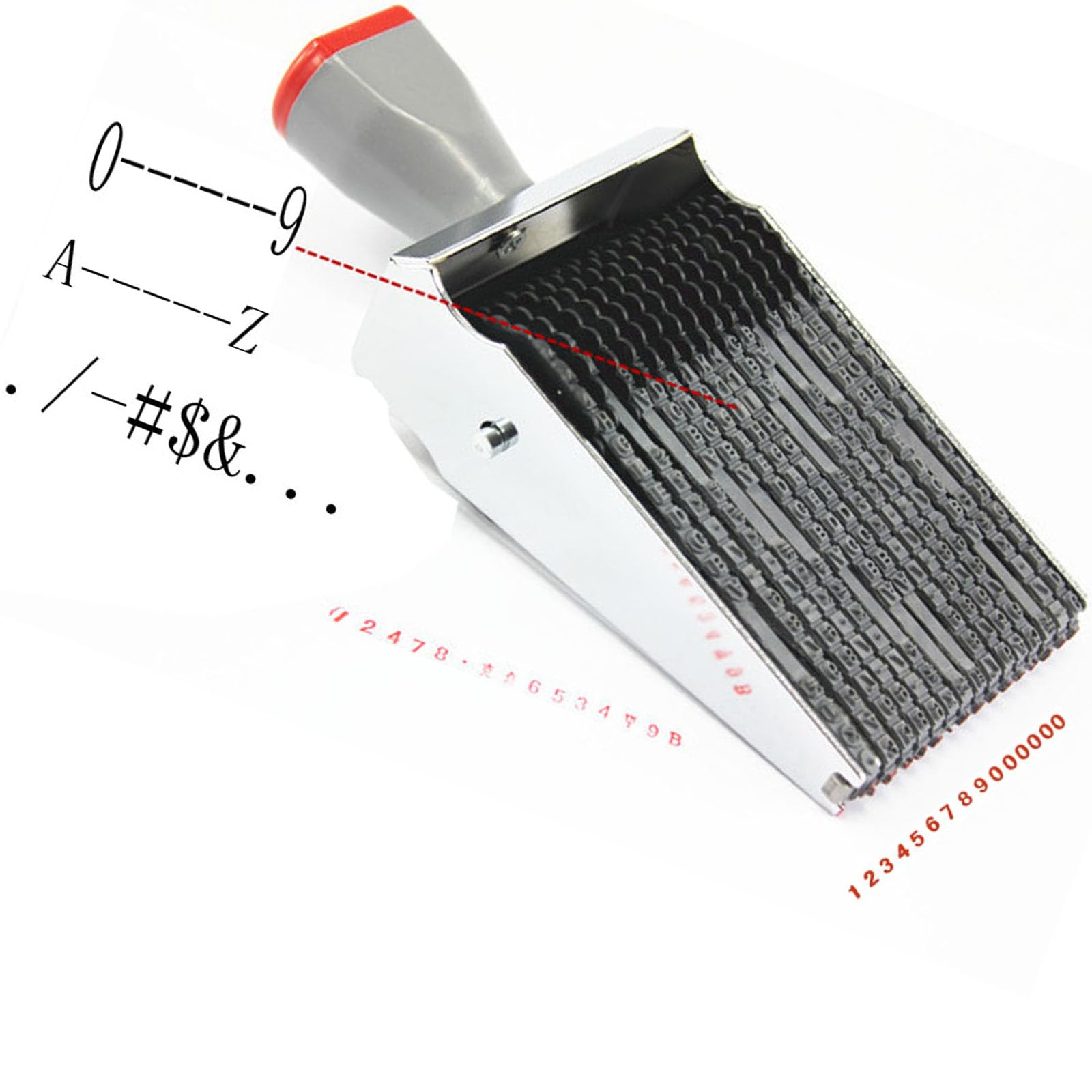 Zeng Rolling Wheel Stamp 3.5 mm 15 Band Gummi Nummerierungsstempel 10 Ziffern 26 Alphabet einstellbarer Datums Abdruckgröße 62 x 3.5 mm