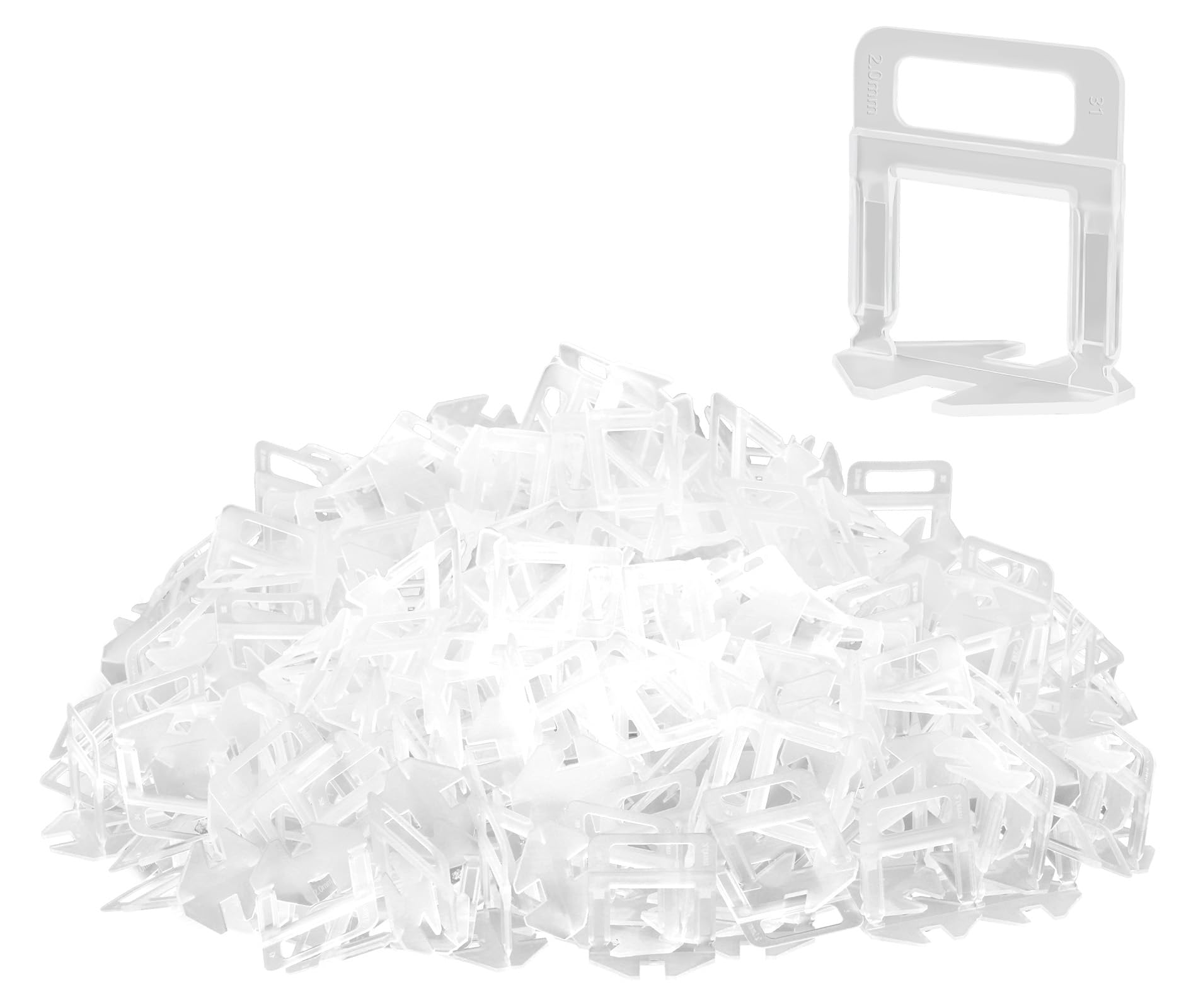 Cuñas Niveladoras Suelo 2mm 500 Piezas, Sistemas Nivelación Porcelanico 2mm Tile Leveling Clips Niveladores de Azulejos Niveladores de Azulejos Clip Nivelacion, Para Baldosas de 3-15 mm de Grosor