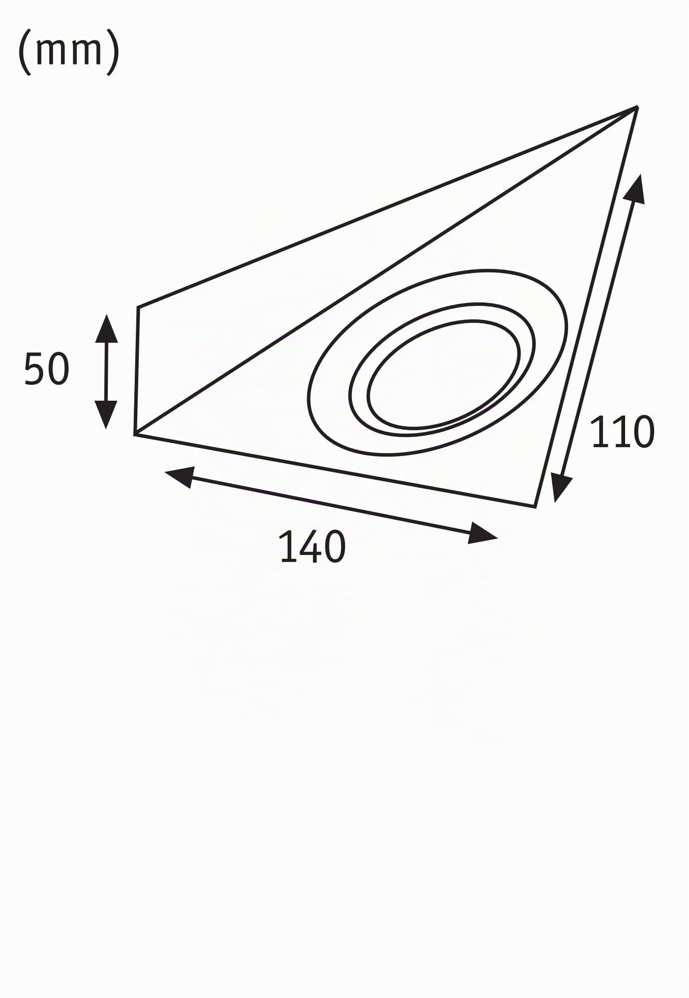 Paulmann 93572 LED Unterschrankleuchte Dreieck mit Näherungssensor eckig incl. 3x2,8 Watt Schrankleuchte Eisen gebürstet Schranklicht Metall, Glas