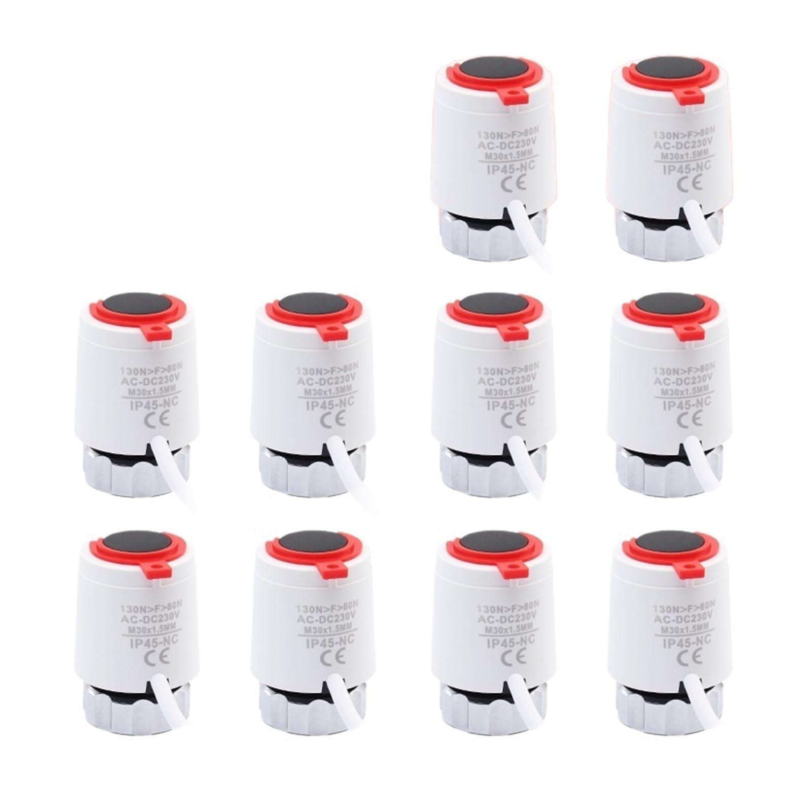 HWEIH 1/5/10 Pezzi 230V Normalmente Chiuso NC M30 * 1.5mm Attuatore Termico Elettrico for Riscaldamento a pavimento Radiatore Termostatico(10 Piece)