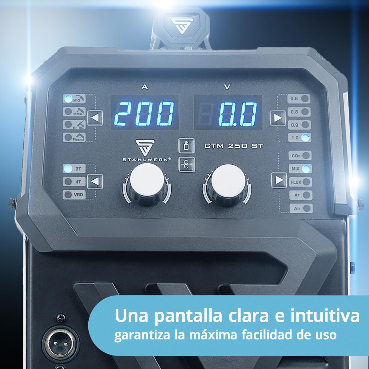 STAHLWERK Soldador de gas protector 3 en 1 Combi AC/DC TIG 200 Puls Cut ST – Máquina de soldar TIG & MMA hasta 200 A, corte por plasma hasta 45 A y hasta 12 mm de grosor de corte, encendido RF, acero