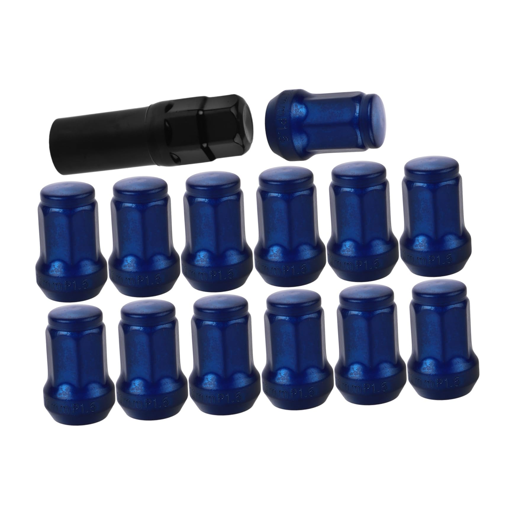 Radmuttern M12x1.5 aus Stahl für Lkw und Anhänger, Blau