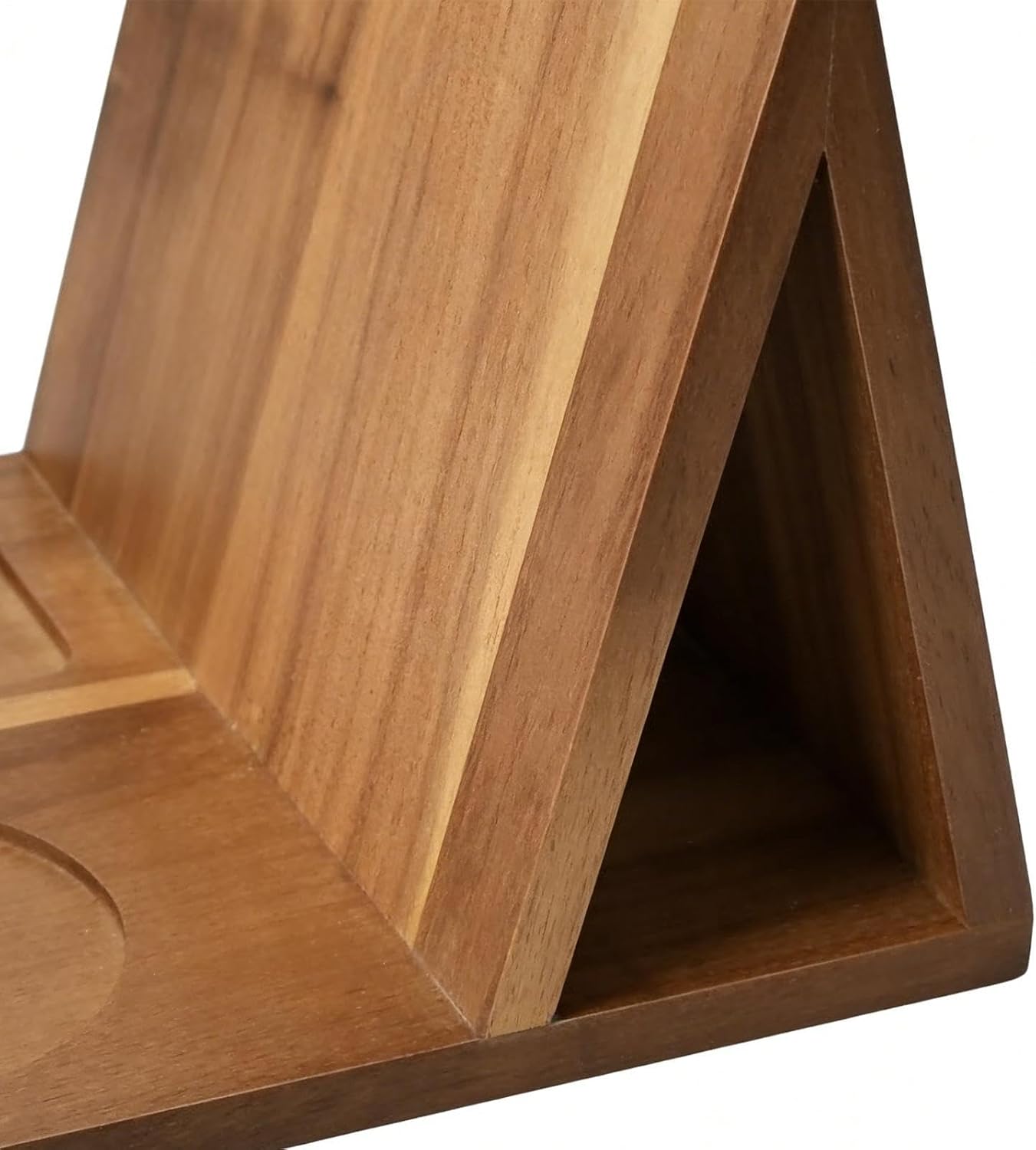 Book Rest with Cup and Phone Slot Display, Wooden Book Stand Page Holder for Home Decor, Bedroom, Living Room, Office, School, Nightstand, Desk, Coffee Table