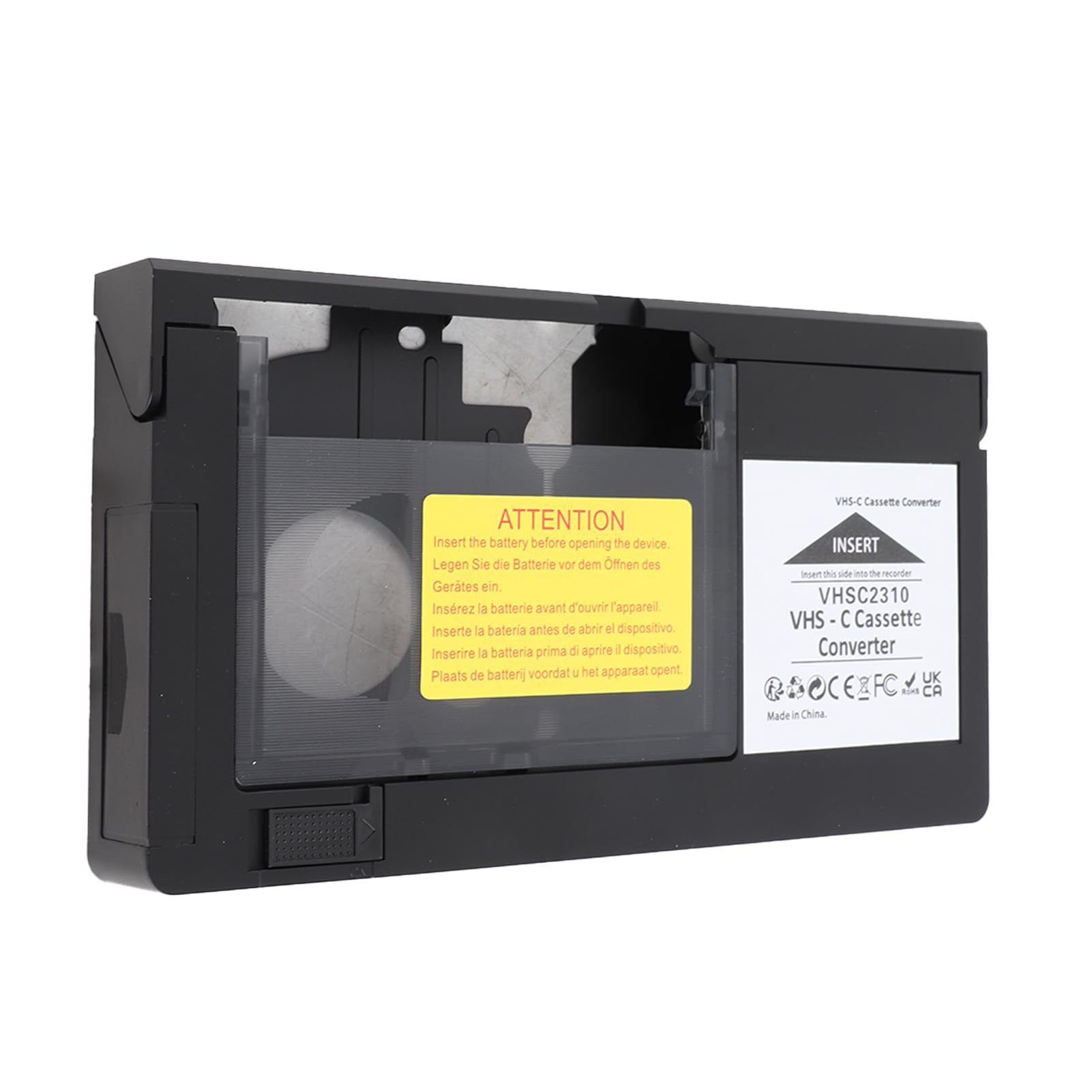YUYTE Adapter für Kassetten Camcorder-Kassetten-Adapterbox für VHS-zu-VHS-C-Konverter mit Wiedergabe- und Aufnahmefunktion, EIN-Tasten-Steuerung für Nostalgisches Videoerlebnis