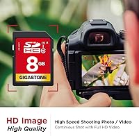 Vista 4 de GIGASTONE 8GB SD Card 2-Pack UHS-I U1 Class 10 SDHC Memory Card Full HD Video Canon Kodak Olympus Digital Camera, with 2 Mini Cases 2 Pack 8GB Cards