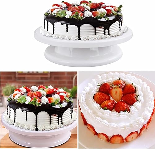Miniatura 6 de Soporte giratorio de 11 pulgadas, mesa giratoria para decoración de pasteles, soporte redondo giratorio para pasteles y galletas, magdalenas,