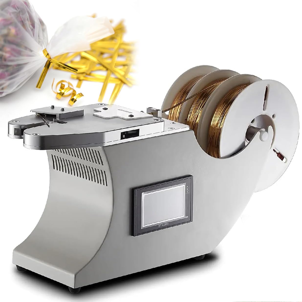 AYCDL Automatic Twist Tie Machine, Electric Bag Closurer Food Twist Tying Machine, Automatic Lacing Knot Tie Wire Machine for Candy Bread Toy