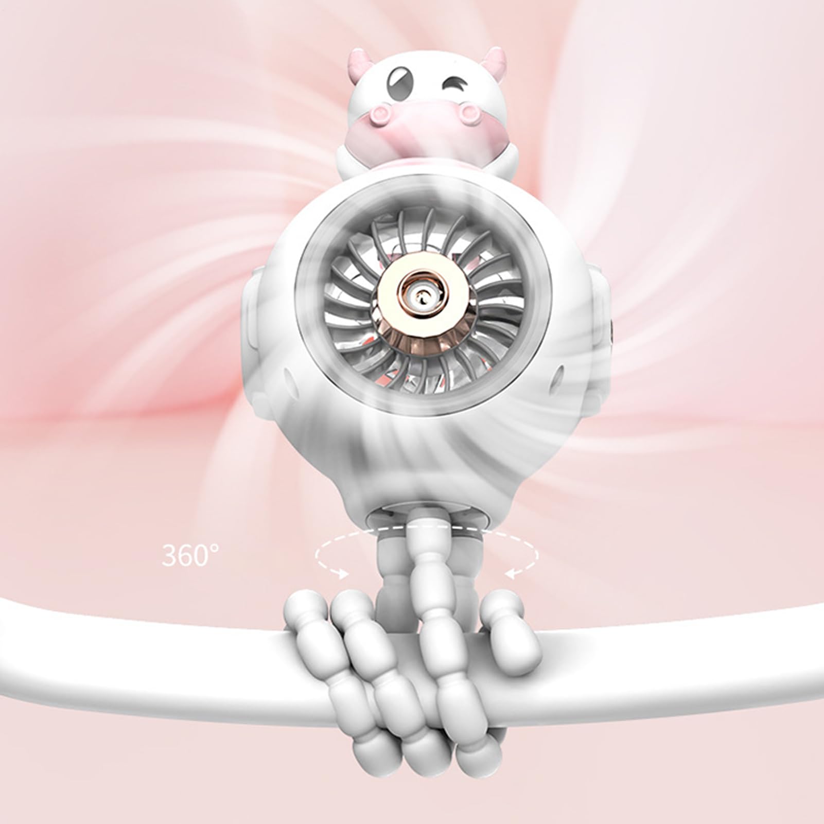 Ventilatore rinfrescante per passeggino, ventilatore con supporto per sedia | Dispositivo di raffreddamento con schermo intelligente per campeggio, sedie auto e viaggi all'aria aperta