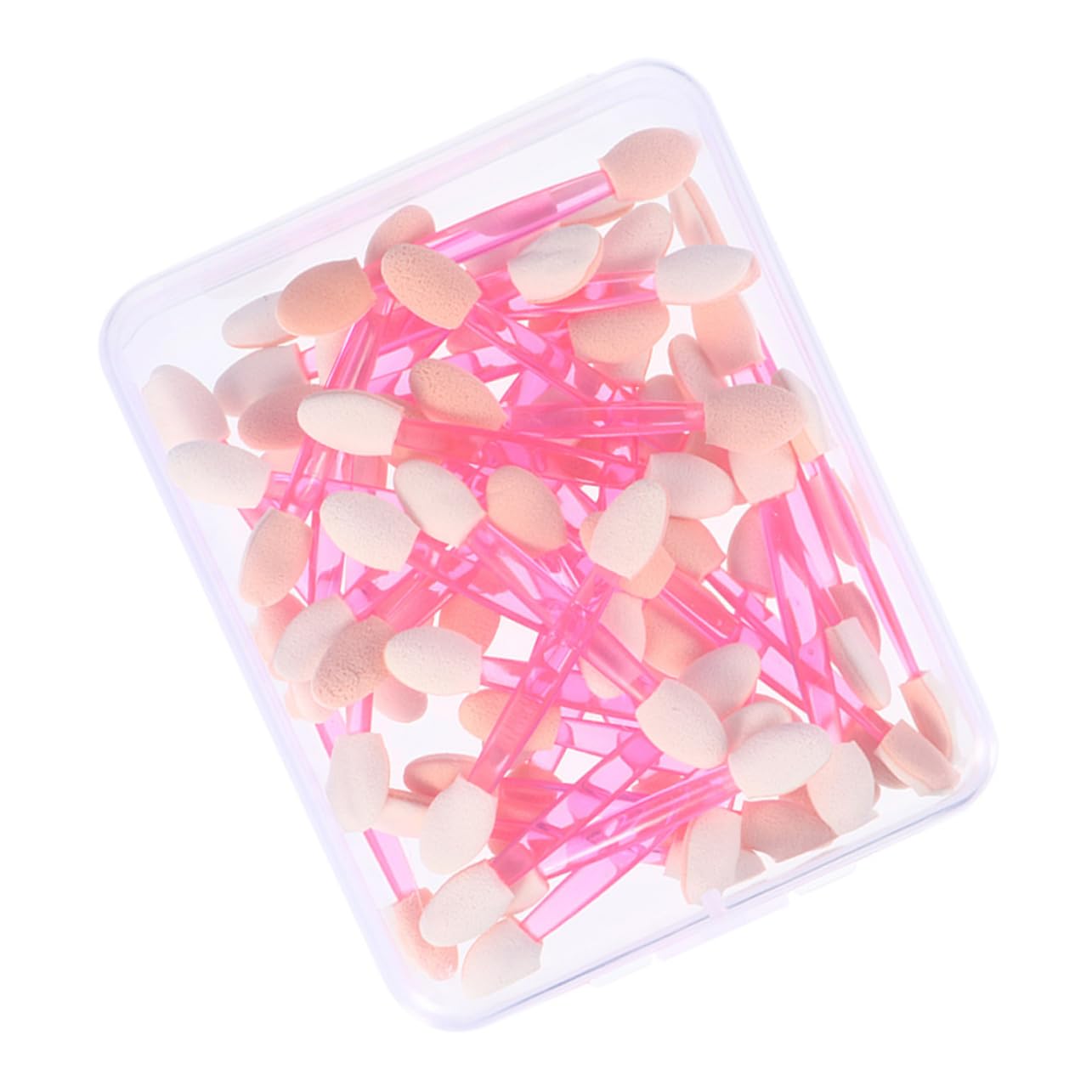 FRCOLOR Dual-ended Eye Shadow Brush 50pcs Set Plastic Stick Soft Latex Tips Eye Makeup Tools