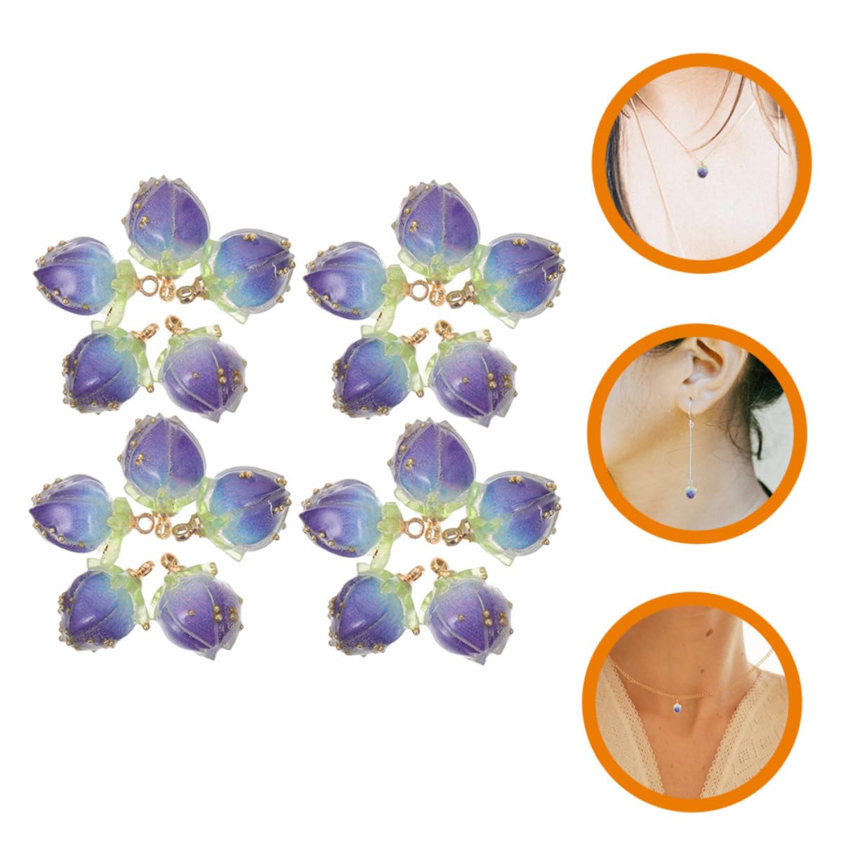 100piezas Pendientes De Resina Artesanales Accesorios Para Collar y Pulsera Diy Decoraciones Adorables Para Manualidades