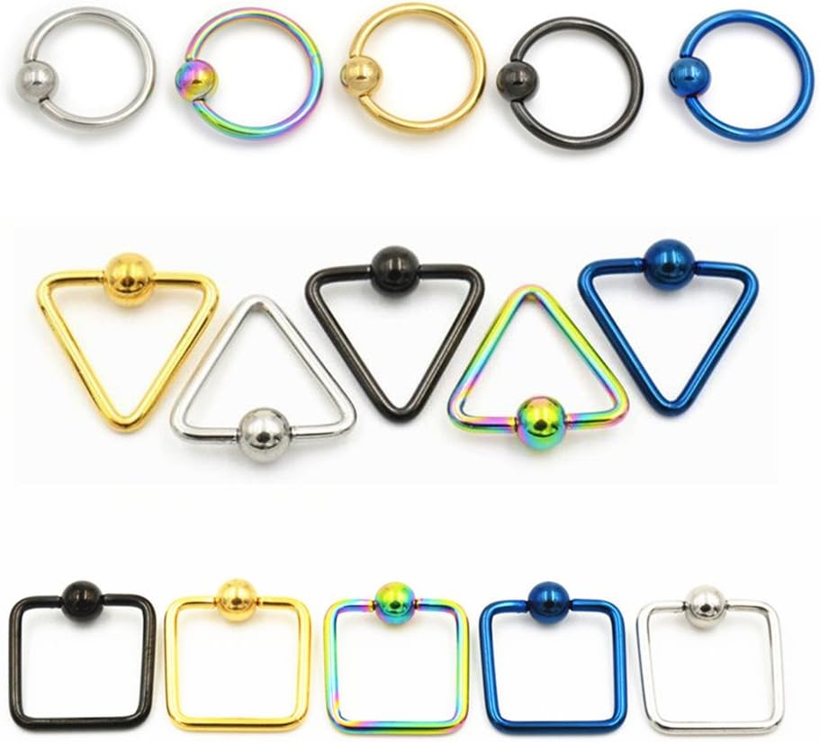 5 PCS 16G 10mm Stainless Steel CBR Ring Body Piercing Earring Hoop Rings