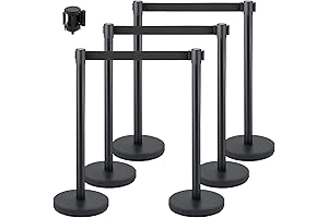 VEVOR 6-Pack Crowd Control Stanchions with Retractable Belts