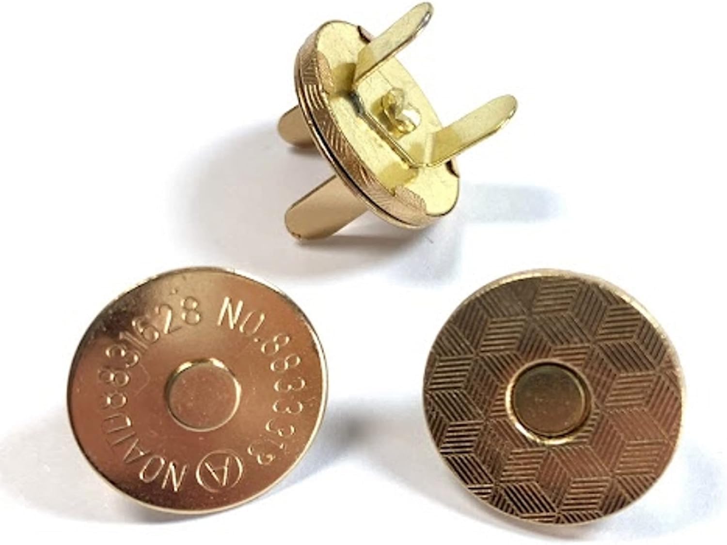 celloexpress Magnetic Snap Fasteners Closures & Buttons,Purse & Bag, Sewing Leather Findings (Pack of 50, 2mm x 14mm - Gold Strong Magnetic)