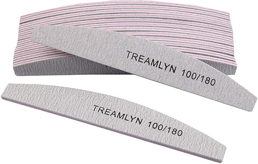 10 Pcs Rough Nail File 100/180 Grit, Heavy Duty Nail Files for Acrylic/Natural Nails, Emery Boards for Nails, Strong Finger Nail Filler, Coarse Nail File for Home and Salon Use