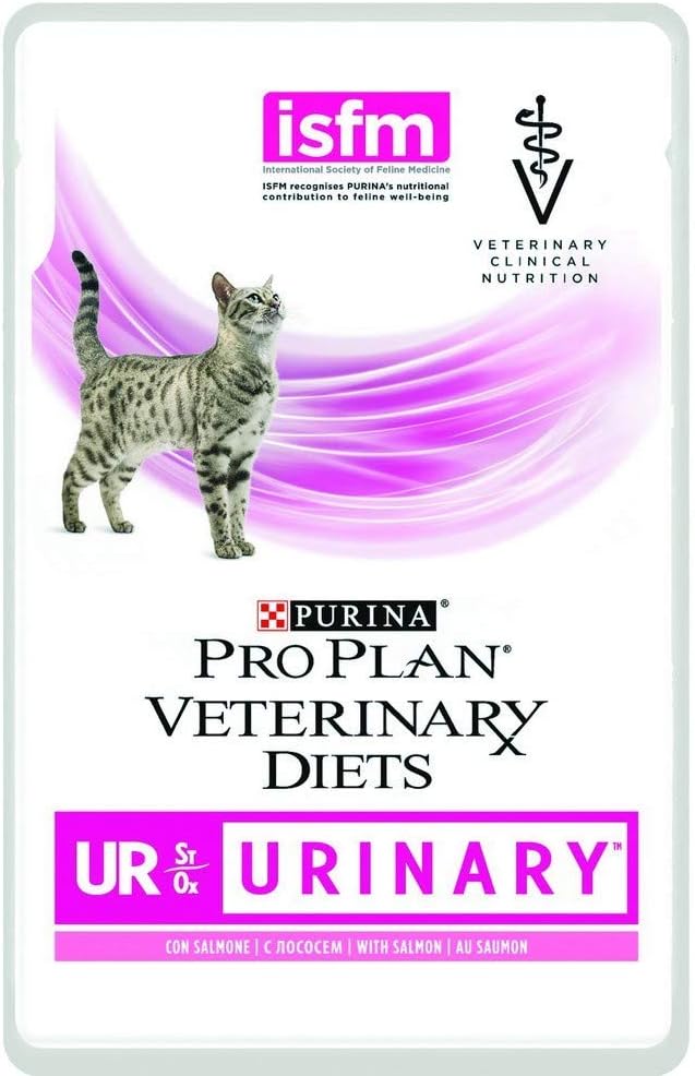 Purina Pro Plan Vet Feline UR Urinary Salmon Caja Pouch 10X85GR