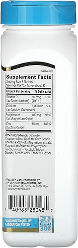 Miniatura 2 de 21st Century Cal Mag Zinc +D Vitamina - 90 comprimidos, paquete de 2