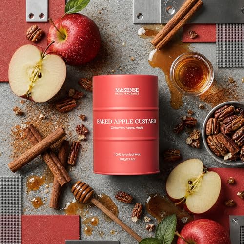 Image of M&SENSE Baked Apple Scented Candles Large, Natural Soy Candles 21.2oz 120 Hour Slow Burning,Christmas Candle Candle for Stress Relief Meditation Relaxing,Aromatherapy Christmas Decor