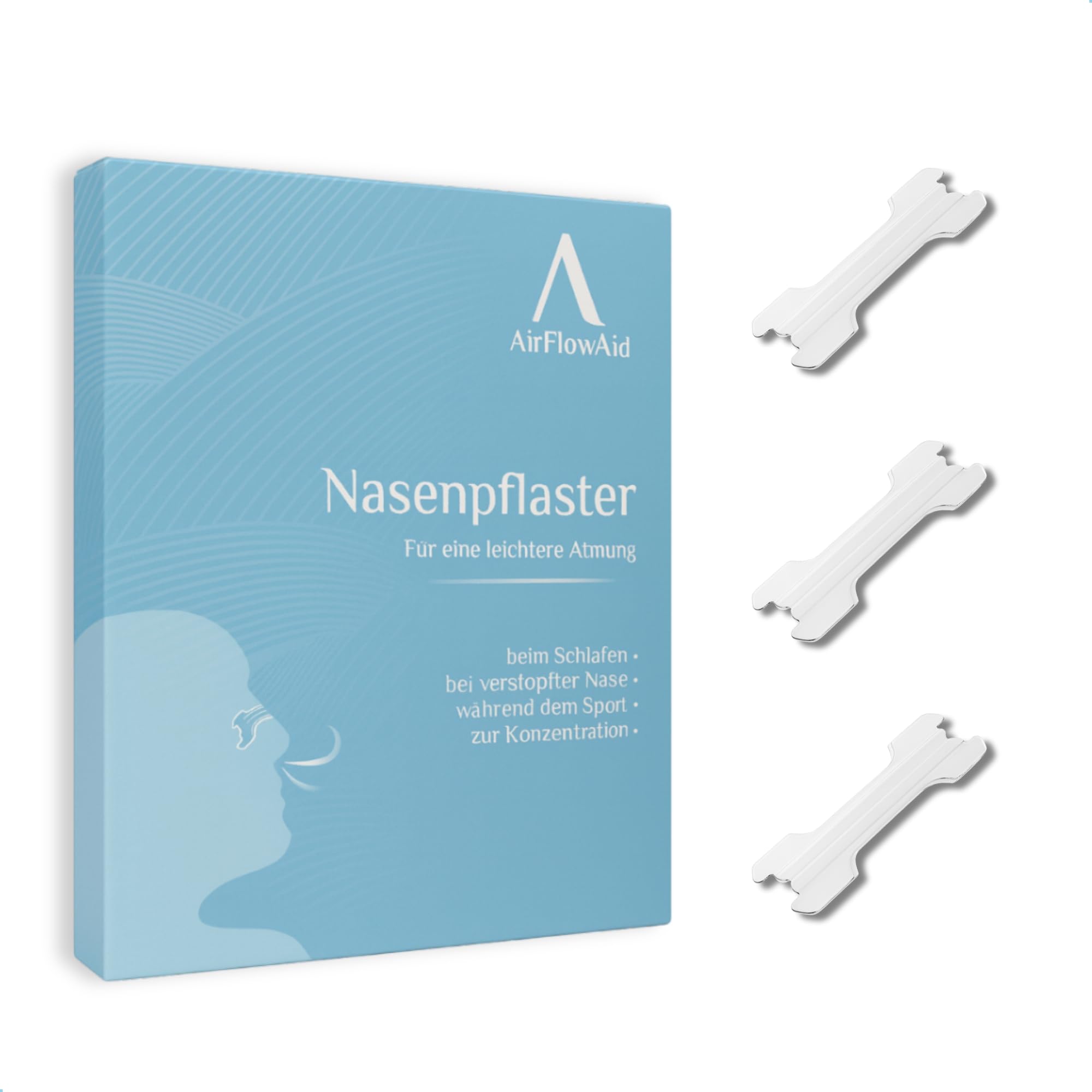 AirFlowAid Nasenpflaster 30 Stück – Extra Starker Halt für B