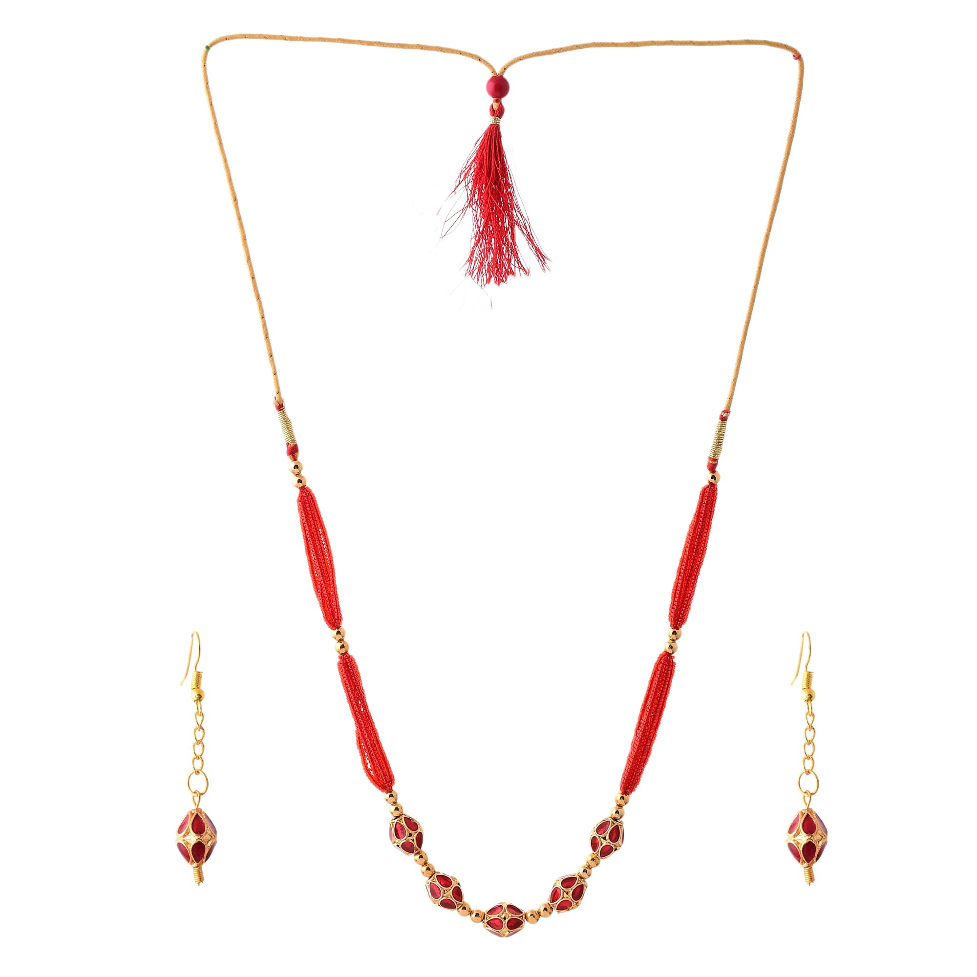 Daneen Jewellery Brass, Copper Gold-Plated Assamese Traditional Red, Jewellery Set | Axomia Gohona Set for Women & Girls (Pack of 1) (B0C7LFCNTT) Amazon Price History, Amazon Price Tracker
