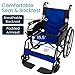 Vive Ultra Lightweight Wheelchair for Adults - Foldable & Collapsible Wheel Chair w/Adjustable Leg Rest & Footrest for Seniors ‌