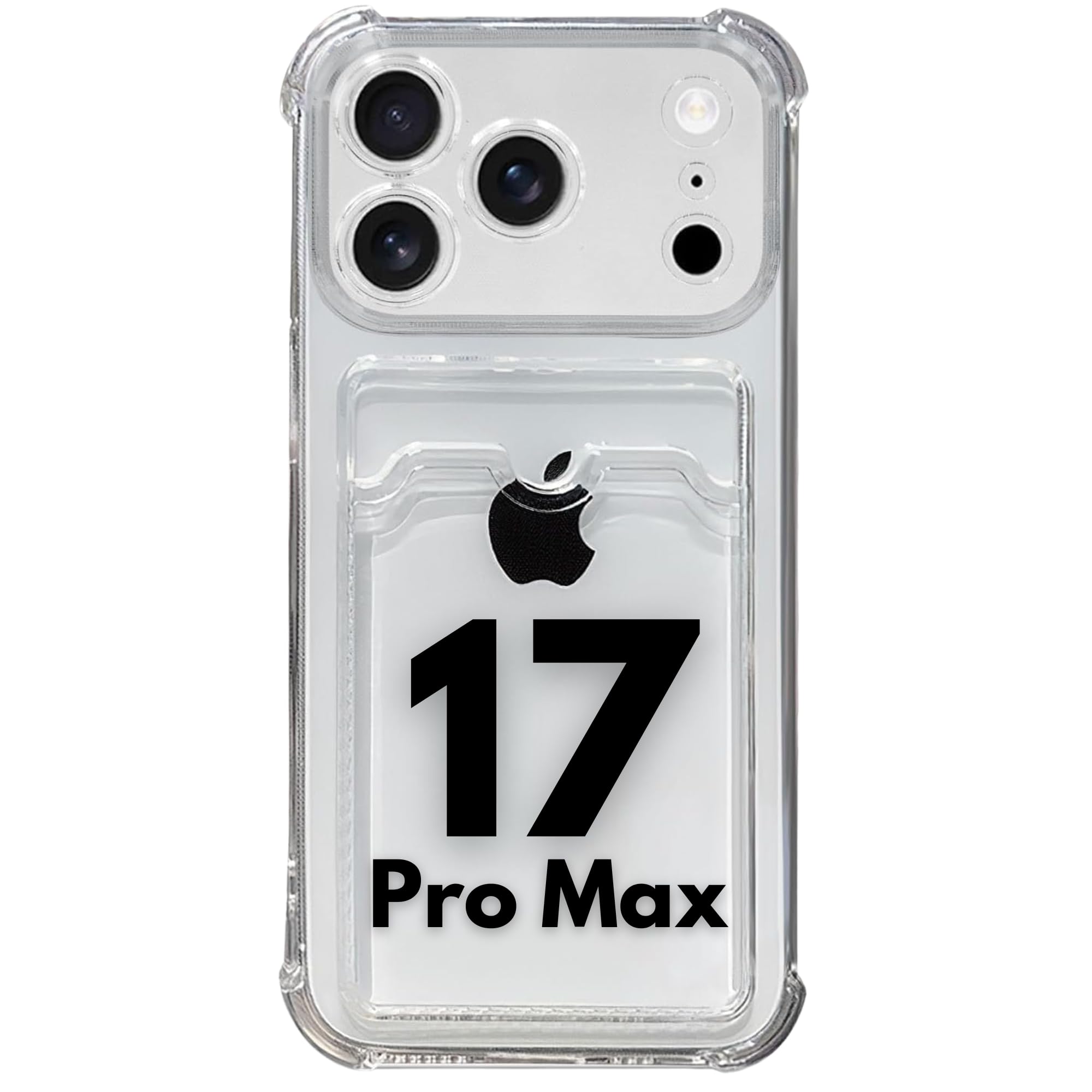 ETech61 iPhone 17 Pro Max Clear Wallet Case with Card Holder